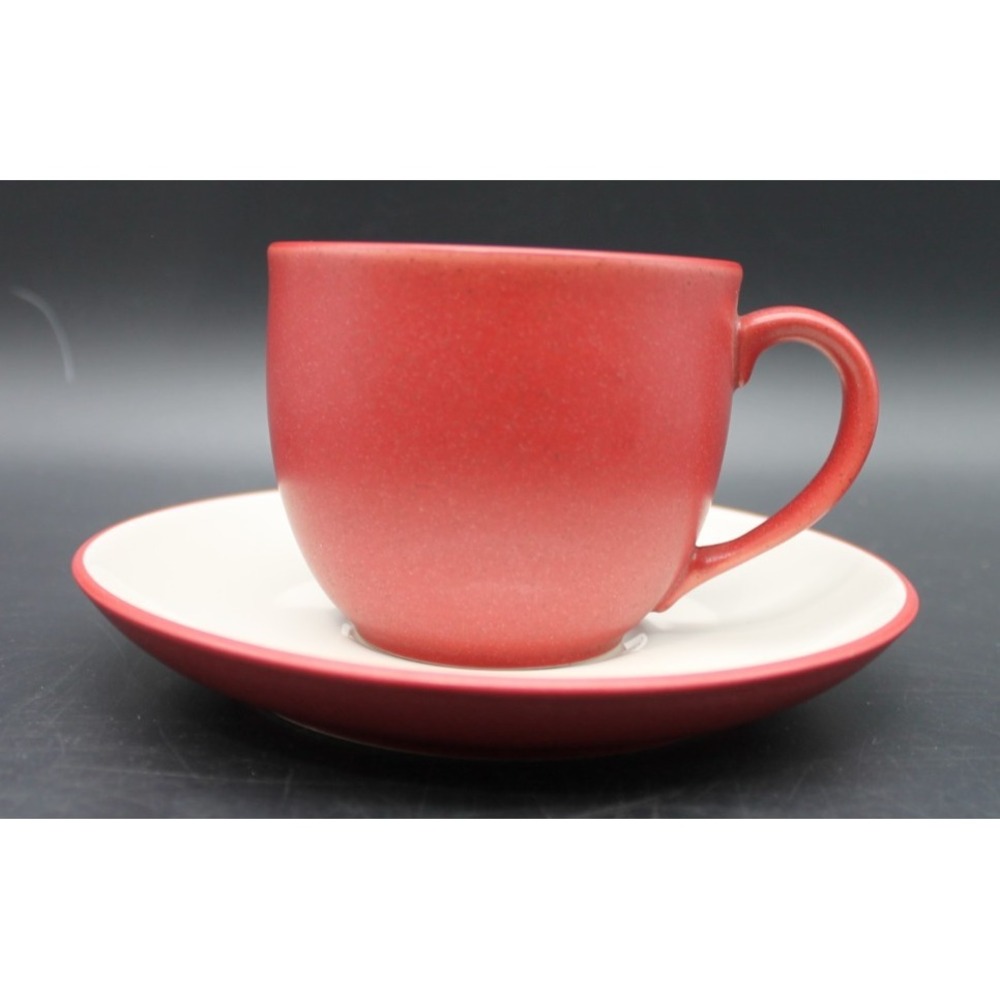 Noritake Colorwave Raspberry Espresso Cup & Saucer Set Stoneware Red